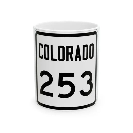 Colorado 253 1946 (Colorado) (Road Sign) White Coffee Mug 11oz - Go Mug Yourself