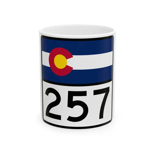 Colorado 257 (Colorado) (Road Sign) White Coffee Mug 11oz - Go Mug Yourself
