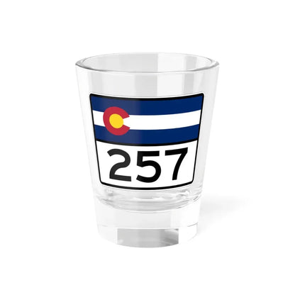Colorado 257 wide (Colorado) (Road Sign) Shot Glass 1.5oz 1.5oz - Go Mug Yourself