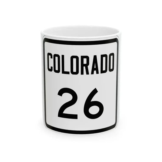 Colorado 26 1946 (Colorado) (Road Sign) White Coffee Mug 11oz - Go Mug Yourself