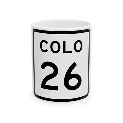 Colorado 26 1952 (Colorado) (Road Sign) White Coffee Mug 11oz - Go Mug Yourself