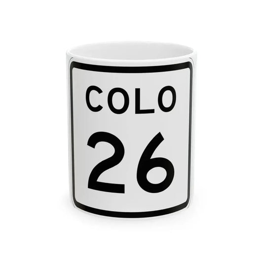 Colorado 26 1952 (Colorado) (Road Sign) White Coffee Mug 11oz - Go Mug Yourself