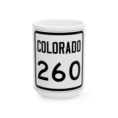 Colorado 260 1946 (Colorado) (Road Sign) White Coffee Mug 15oz - Go Mug Yourself