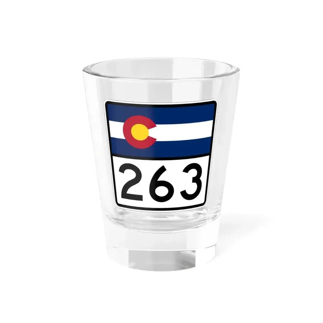 Colorado 263 (Colorado) (Road Sign) Shot Glass 1.5oz 1.5oz - Go Mug Yourself