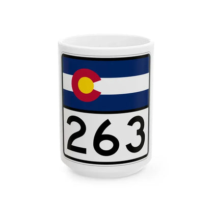 Colorado 263 (Colorado) (Road Sign) White Coffee Mug 15oz - Go Mug Yourself
