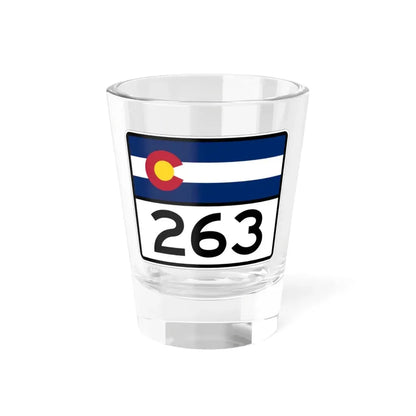Colorado 263 wide (Colorado) (Road Sign) Shot Glass 1.5oz 1.5oz - Go Mug Yourself