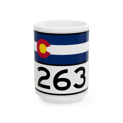 Colorado 263 wide (Colorado) (Road Sign) White Coffee Mug 15oz - Go Mug Yourself