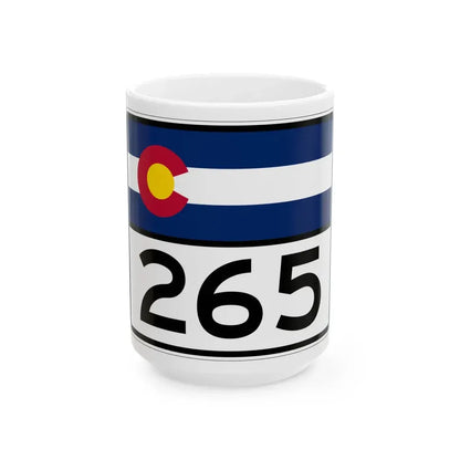 Colorado 265 wide (Colorado) (Road Sign) White Coffee Mug 15oz - Go Mug Yourself