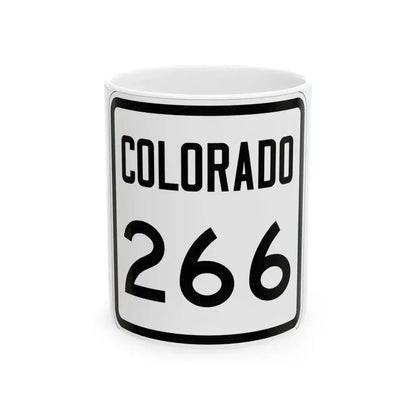 Colorado 266 1946 (Colorado) (Road Sign) White Coffee Mug 11oz - Go Mug Yourself
