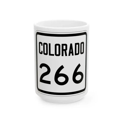 Colorado 266 1946 (Colorado) (Road Sign) White Coffee Mug 15oz - Go Mug Yourself