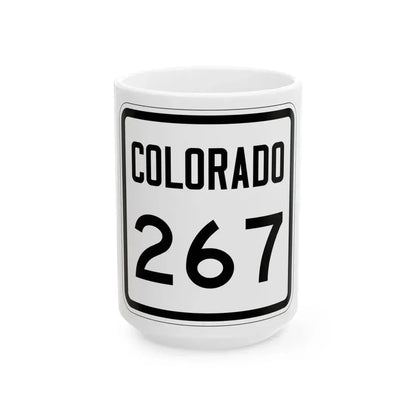 Colorado 267 1946 (Colorado) (Road Sign) White Coffee Mug 15oz - Go Mug Yourself