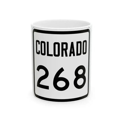 Colorado 268 1946 (Colorado) (Road Sign) White Coffee Mug 11oz - Go Mug Yourself