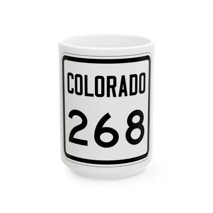 Colorado 268 1946 (Colorado) (Road Sign) White Coffee Mug 15oz - Go Mug Yourself