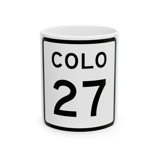 Colorado 27 1952 (Colorado) (Road Sign) White Coffee Mug 11oz - Go Mug Yourself