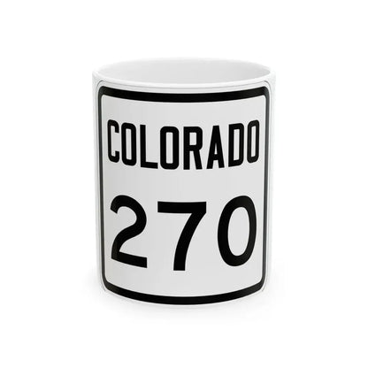 Colorado 270 1946 (Colorado) (Road Sign) White Coffee Mug 11oz - Go Mug Yourself