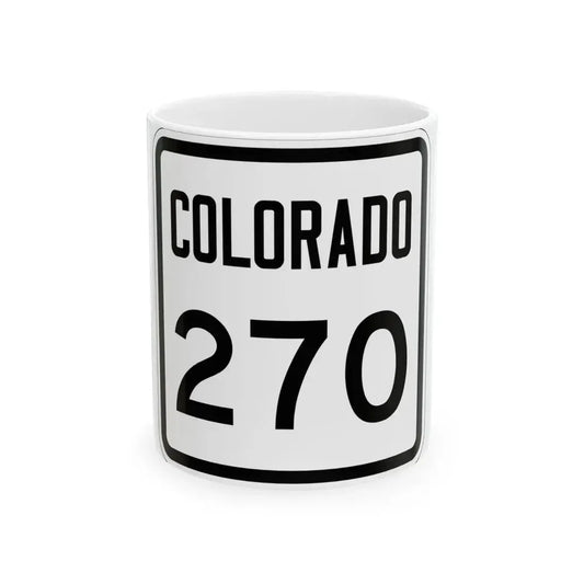 Colorado 270 1946 (Colorado) (Road Sign) White Coffee Mug 11oz - Go Mug Yourself