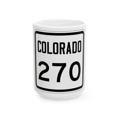 Colorado 270 1946 (Colorado) (Road Sign) White Coffee Mug 15oz - Go Mug Yourself