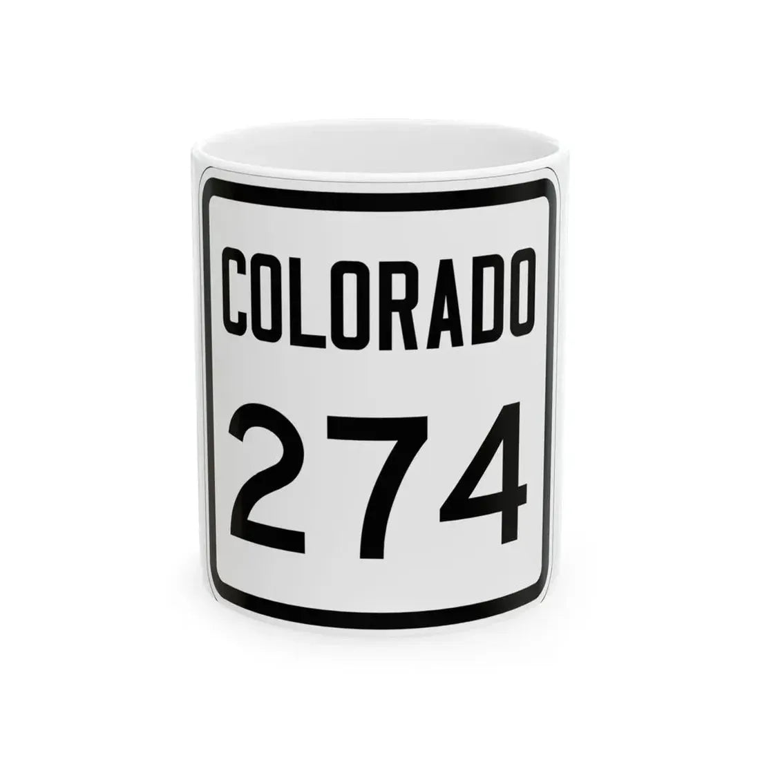 Colorado 274 1946 (Colorado) (Road Sign) White Coffee Mug 11oz - Go Mug Yourself