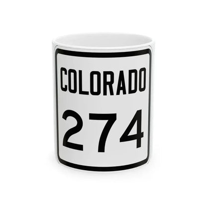 Colorado 274 1946 (Colorado) (Road Sign) White Coffee Mug 11oz - Go Mug Yourself
