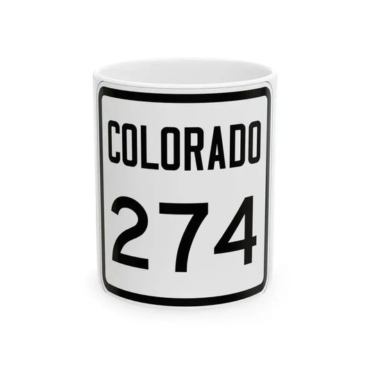 Colorado 274 1946 (Colorado) (Road Sign) White Coffee Mug 11oz - Go Mug Yourself
