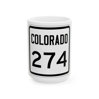 Colorado 274 1946 (Colorado) (Road Sign) White Coffee Mug 15oz - Go Mug Yourself