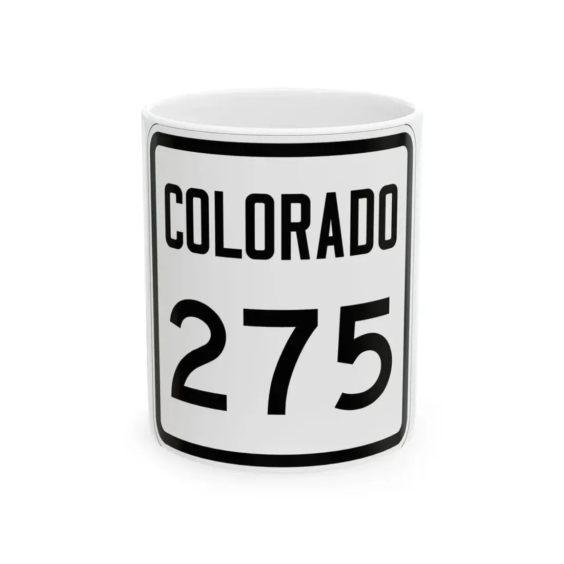 Colorado 275 1946 (Colorado) (Road Sign) White Coffee Mug 11oz - Go Mug Yourself