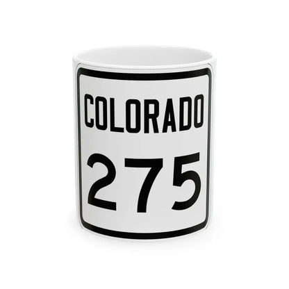 Colorado 275 1946 (Colorado) (Road Sign) White Coffee Mug 11oz - Go Mug Yourself