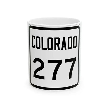 Colorado 277 1946 (Colorado) (Road Sign) White Coffee Mug 11oz - Go Mug Yourself