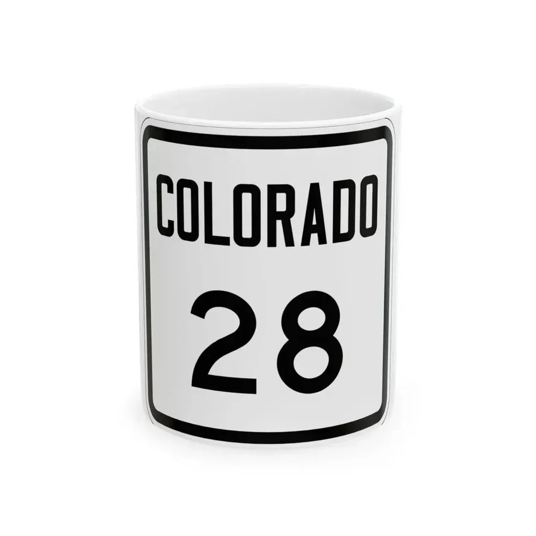 Colorado 28 1946 (Colorado) (Road Sign) White Coffee Mug 11oz - Go Mug Yourself