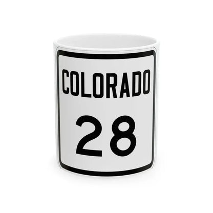 Colorado 28 1946 (Colorado) (Road Sign) White Coffee Mug 11oz - Go Mug Yourself