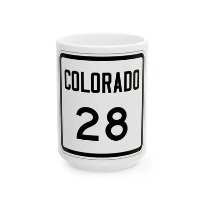 Colorado 28 1946 (Colorado) (Road Sign) White Coffee Mug 15oz - Go Mug Yourself