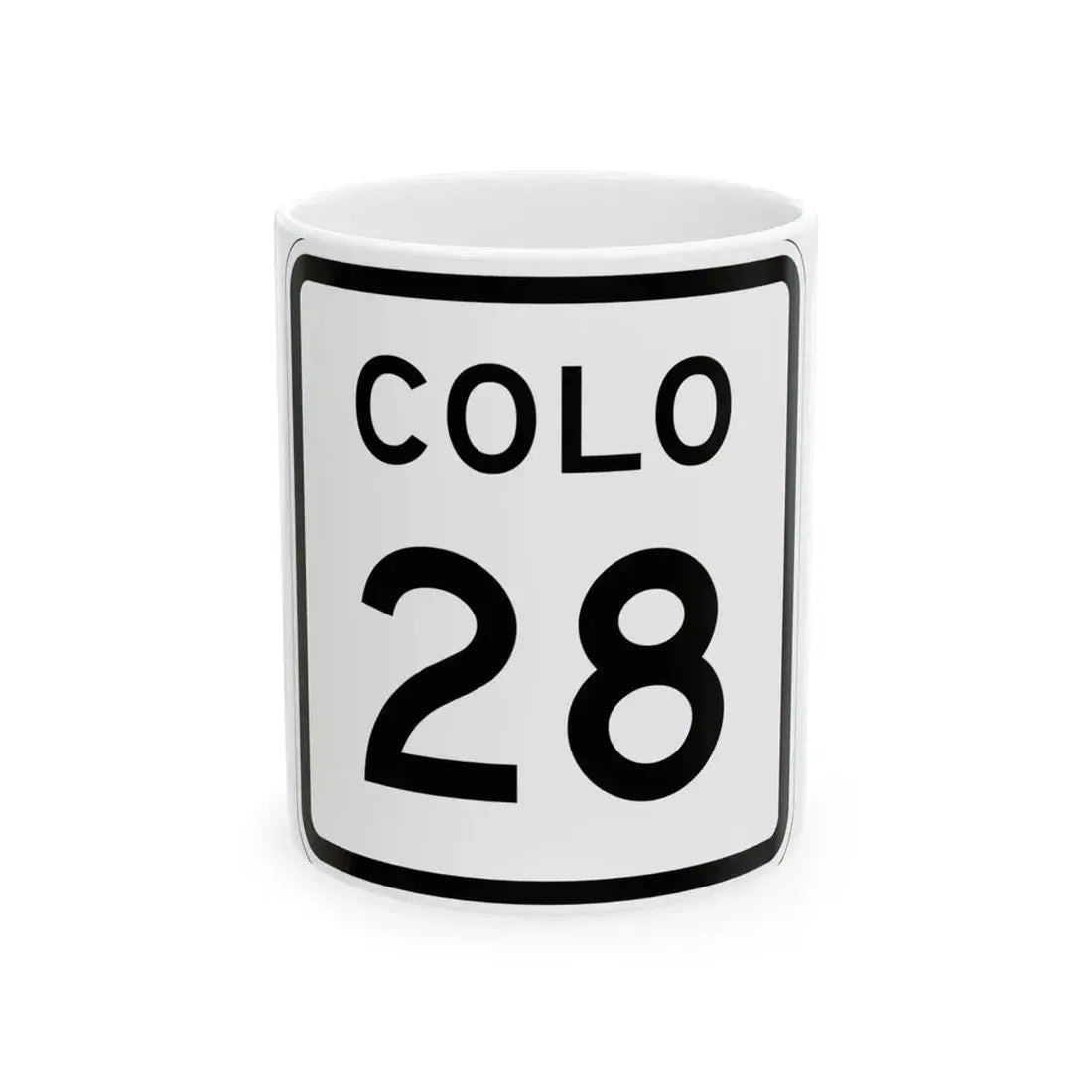 Colorado 28 1952 (Colorado) (Road Sign) White Coffee Mug 11oz - Go Mug Yourself