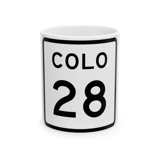 Colorado 28 1952 (Colorado) (Road Sign) White Coffee Mug 11oz - Go Mug Yourself