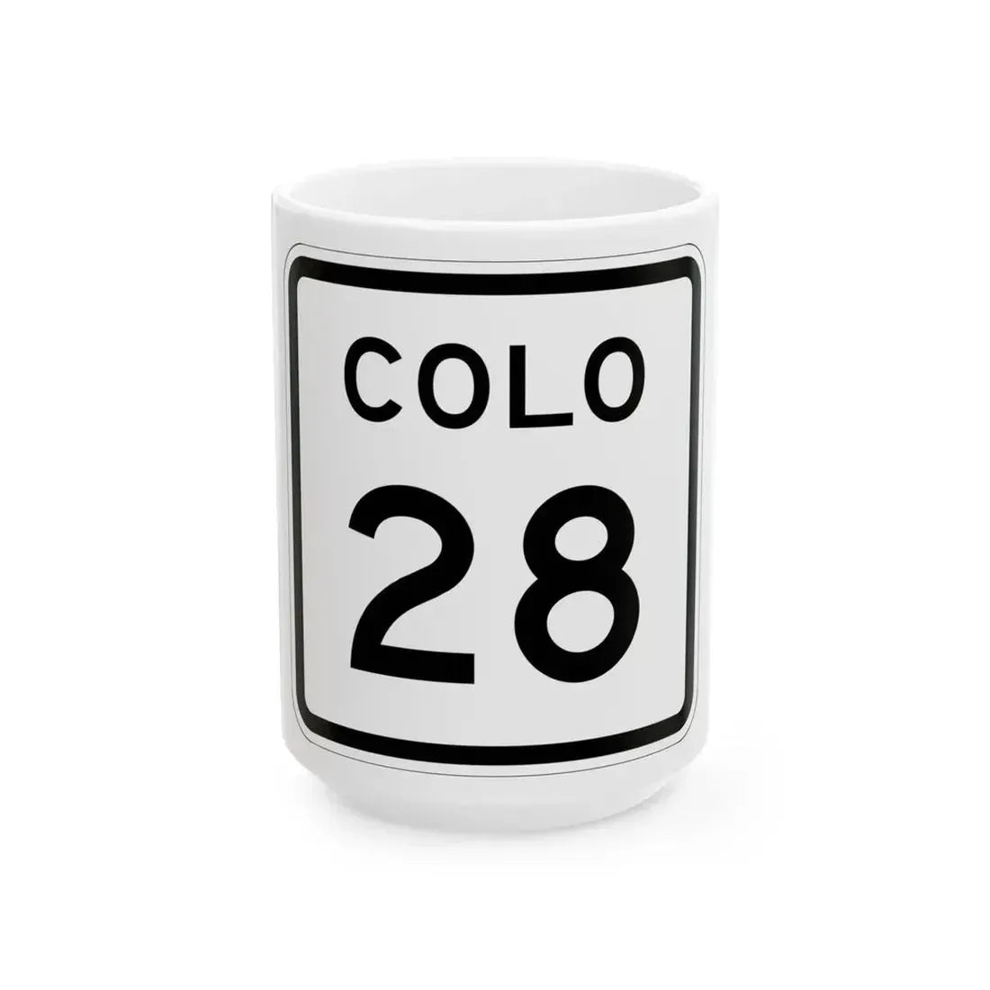 Colorado 28 1952 (Colorado) (Road Sign) White Coffee Mug 15oz - Go Mug Yourself