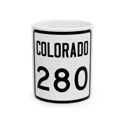 Colorado 280 1946 (Colorado) (Road Sign) White Coffee Mug 11oz - Go Mug Yourself