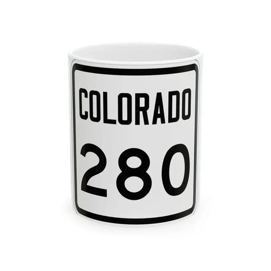 Colorado 280 1946 (Colorado) (Road Sign) White Coffee Mug 11oz - Go Mug Yourself