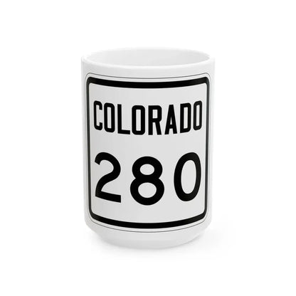 Colorado 280 1946 (Colorado) (Road Sign) White Coffee Mug 15oz - Go Mug Yourself