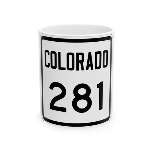 Colorado 281 1946 (Colorado) (Road Sign) White Coffee Mug 11oz - Go Mug Yourself