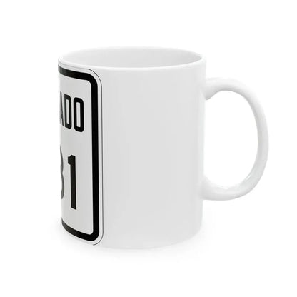 Colorado 281 1946 (Colorado) (Road Sign) White Coffee Mug - Go Mug Yourself