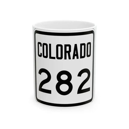 Colorado 282 1946 (Colorado) (Road Sign) White Coffee Mug 11oz - Go Mug Yourself