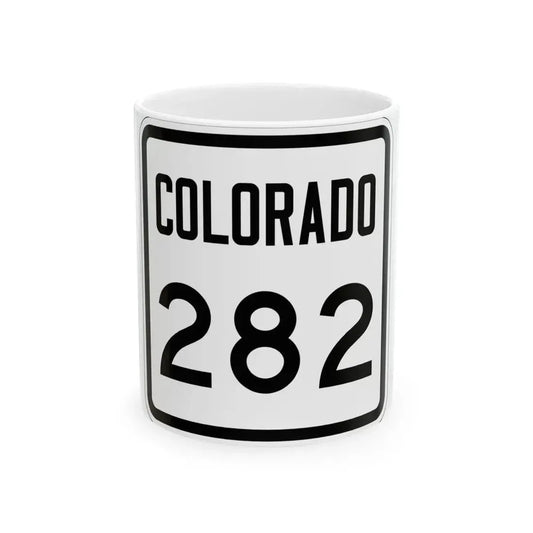 Colorado 282 1946 (Colorado) (Road Sign) White Coffee Mug 11oz - Go Mug Yourself