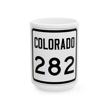 Colorado 282 1946 (Colorado) (Road Sign) White Coffee Mug 15oz - Go Mug Yourself