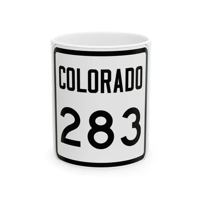 Colorado 283 1946 (Colorado) (Road Sign) White Coffee Mug 11oz - Go Mug Yourself