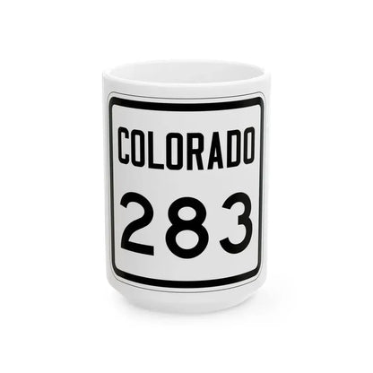Colorado 283 1946 (Colorado) (Road Sign) White Coffee Mug 15oz - Go Mug Yourself