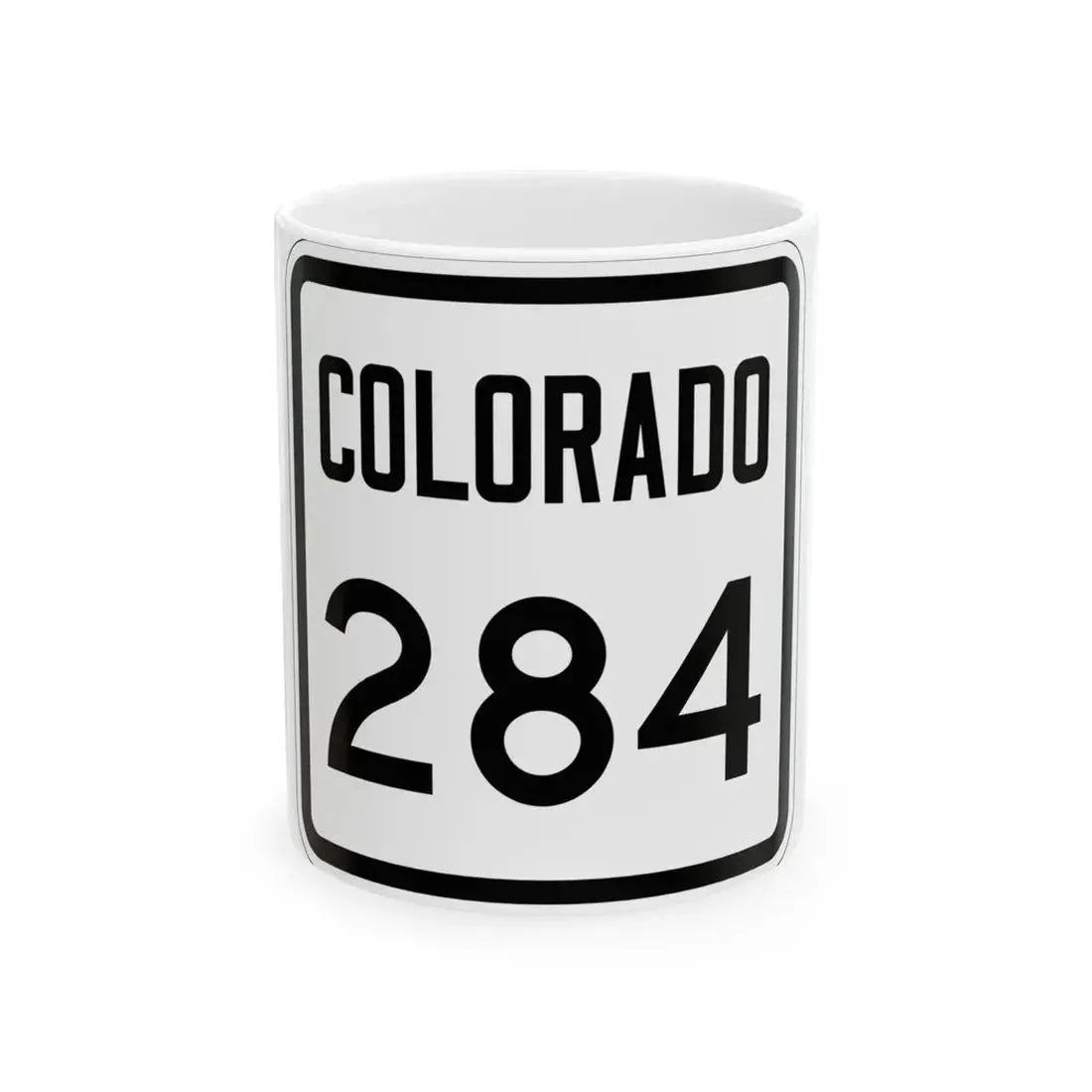 Colorado 284 1946 (Colorado) (Road Sign) White Coffee Mug 11oz - Go Mug Yourself