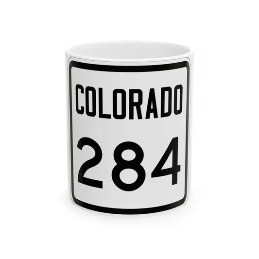 Colorado 284 1946 (Colorado) (Road Sign) White Coffee Mug 11oz - Go Mug Yourself