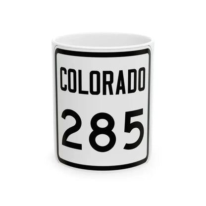 Colorado 285 1946 (Colorado) (Road Sign) White Coffee Mug 11oz - Go Mug Yourself