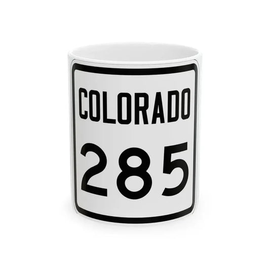 Colorado 285 1946 (Colorado) (Road Sign) White Coffee Mug 11oz - Go Mug Yourself