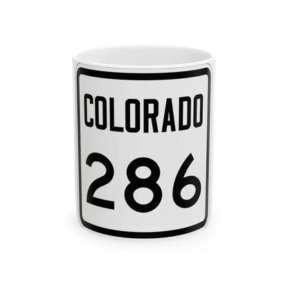 Colorado 286 1946 (Colorado) (Road Sign) White Coffee Mug 11oz - Go Mug Yourself