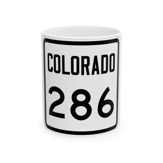 Colorado 286 1946 (Colorado) (Road Sign) White Coffee Mug 11oz - Go Mug Yourself